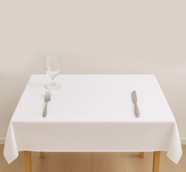 Victoria Tablecloth Plain Dyed White - Rectangular