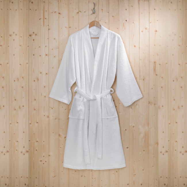 kimono style towelling bathrobe