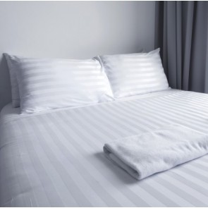 Hotel Accents Cotton satin striped pillowcase TC-250 Pairs